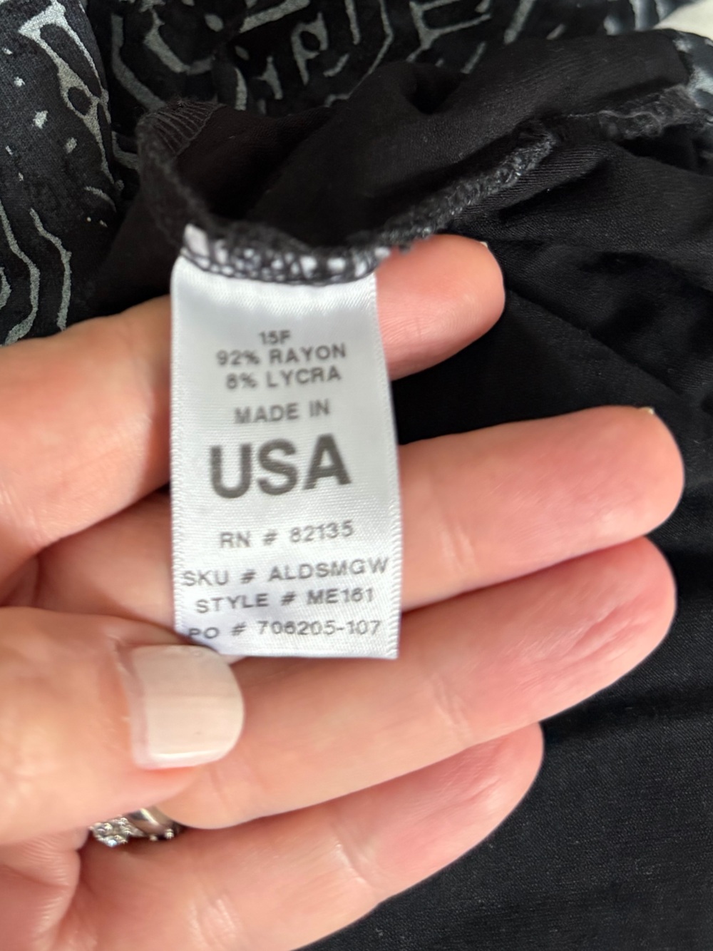 Fresh Produce Black Gray Abstract Smocked Maxi Dress L Made in USA - Picture 6 of 6